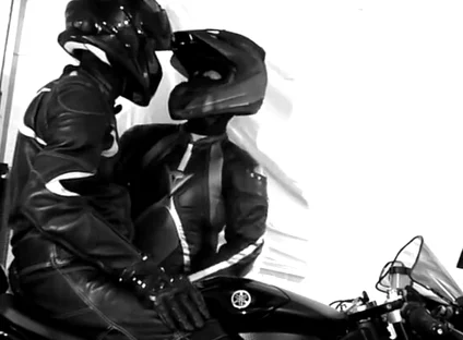 Biker blowjob cum load