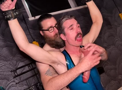 Bondage Dildo Throatfucking by Gay Male Master - BDSM