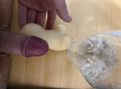 Standing, I Jerk off My Dick and Taste the Lubricant From My Penis