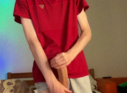 Skinny 55kg Guy Playing with His 23cm Heavy Meat