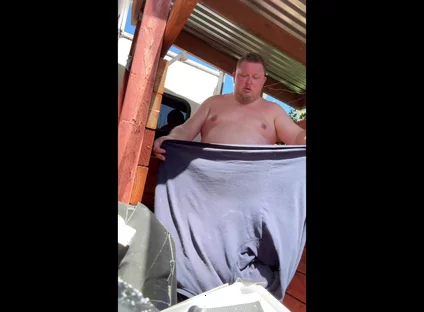 Blue Collar Stepdaddy Yard Work Piss and Cum