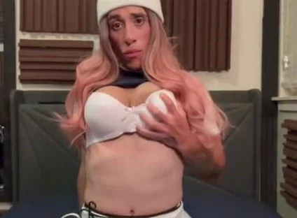 Cute CD with Pink Hair Shaking Ass
