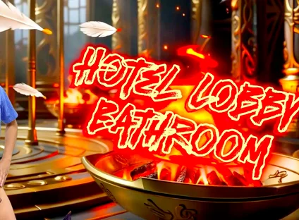 A Cock Lover Guy Sucks a Stranger’s Cock in Hotel Lobby Bathroom