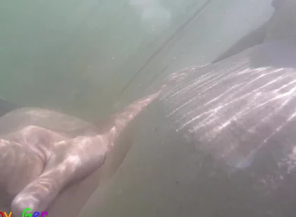 Jerking off Underwater and Pumping Cum Into the Water in a Stunning Mountain Lake