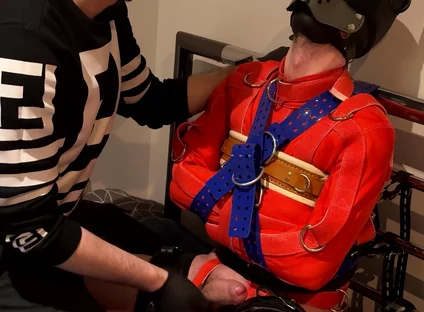 Pup Straitjacketed and Edged