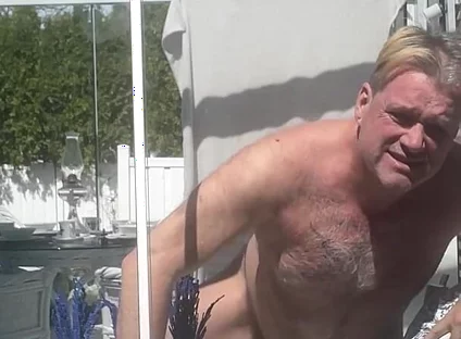 Hunk Stepdaddy Bear Naked Sunbathing in the Veranda 4