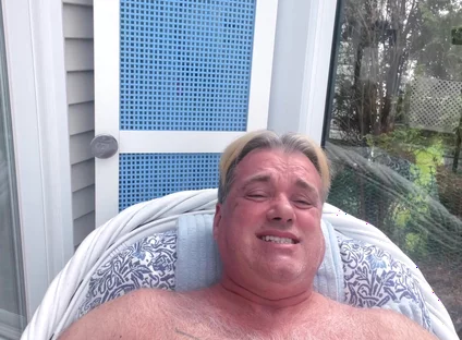 Hunk Stepdaddy Bear Naked Sunbathing in the Veranda 6