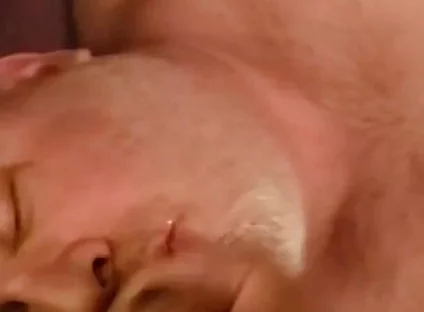 Cum Fountain! BBC Gives Bear Huge Facial and He Jerks off