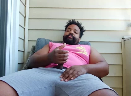 BBC Stepdaddy Gets High and Strokes Himself to Nut on Balcony