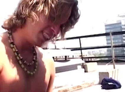 Bareback Rooftop Scene-1 Gay Friends Fucking Hard on the Rooftop