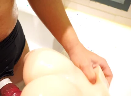 Fuck Sex Toy in Hotel Bathtub