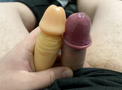 Masturbation with Rubber Cock