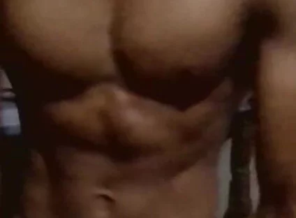 Showing His Abs and Core Area