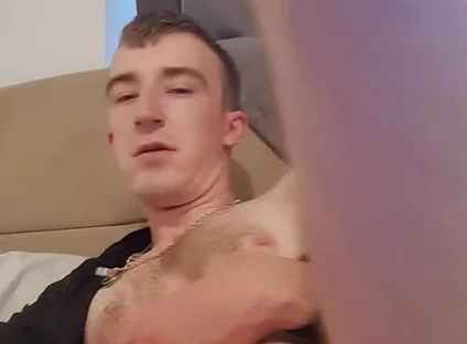 Skinny Lad Trys to Fuck Himself with Huge Cock