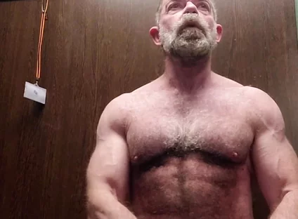 Hairy Stepdaddy Solo in Lockerroom