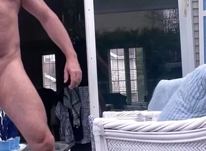 Hunk Buddy-bear Naked Sunbathing in the Veranda 5