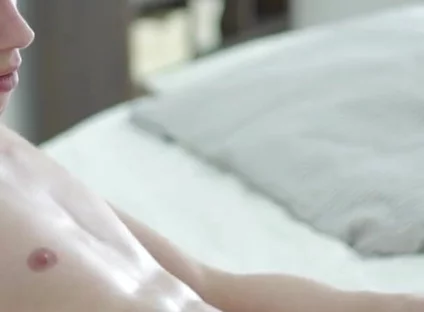 Handsome young boy displays his hole and wanking his big dick