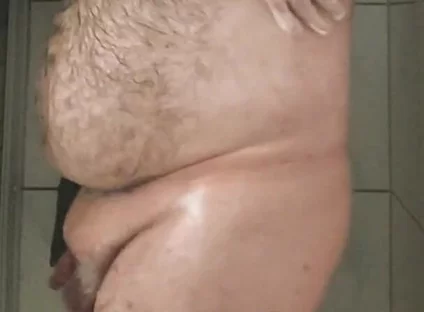 Fat Bear Taking a Shower