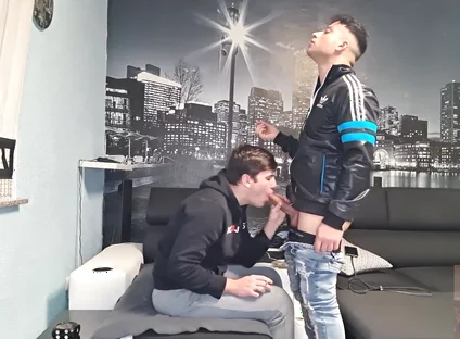 Smoking scally boy cock sucking
