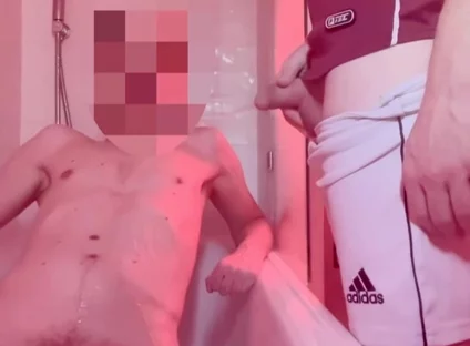 Amateur Boy Lost a Bet, Gets Naked in the Bathtub and Is Pissed on by His Flatmate Body and Mouth