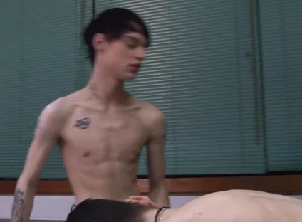 Bareback Business Twink Threeway Fuck