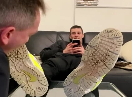 German smoking master sneaker licking