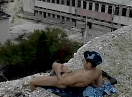 Young Muscular Soldier Strokes His Monster Cock Solo and Blasts a Massive Load
