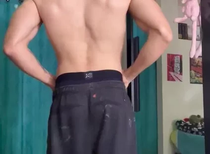 Mr Muscle Tiago Florez You Flex the Muscles of His Back so That You Love