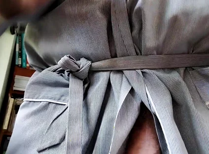 You See Pops Big Floppy Cock and Man Sack in His Robe
