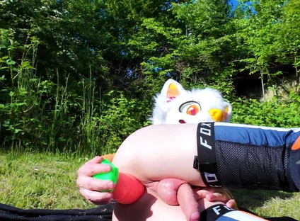 Horny Twink Uses Carrot in His Hole