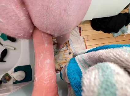 Riding Huge 15 Inch King Cock Dildo Again