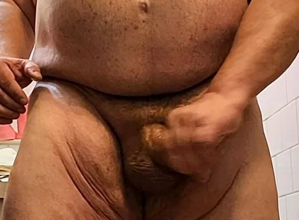 Bubba Bear Cums in the Bathroom