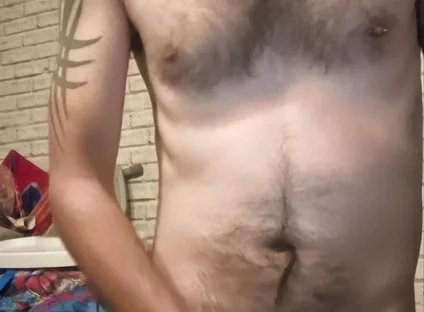 Big Dick Wanking and Smoking Topless