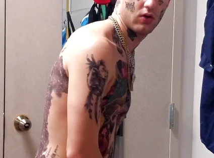 Face Tatted Dildo Fucking