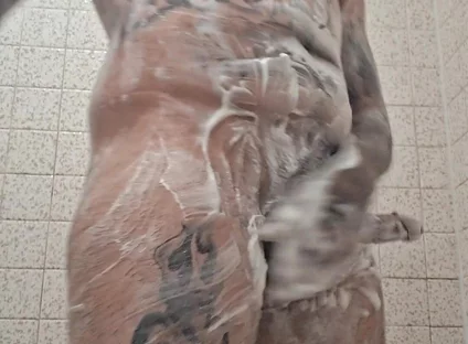Thugged Out Mexican Jacking off in Showers