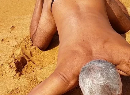 Ladysilva on the Beach in Panties Showing off Her Hot Ass