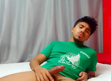 Horny Mexican Stud Cums After the Game