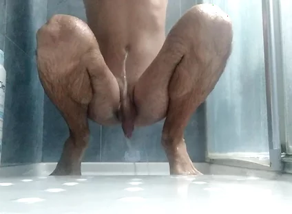 Would You Like to Cum on My Feet? Bath Them with Your Sperm Please! Sexy Feet Boy Play in the Shower