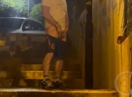 Straight Boy Caught Peeing in the Street for the Second Time in the Same Night - Homemade Video