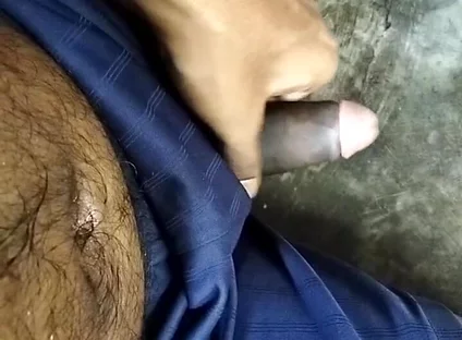 Hairy stepdad jerking off on the fire escape with a big hairy cock and cumming hard