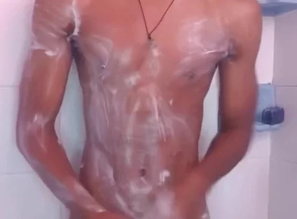 Wet BBC in Shower Fucking My Fleshlight Until Cumshot Black20one