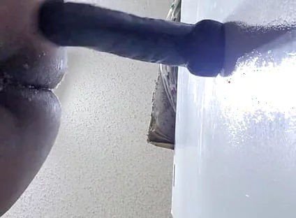 14 Inch Dildo Stretches Me to the Max. It Made Me Piss Cum