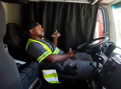 Lunchtime, Alone Inside the Truck.