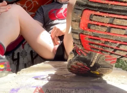 Bored Smooth Pale Boy in Sneakers