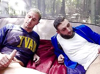 Buddies Tony Dangelo & Skyy Knox Turn Ruined Camping Trip Into Jerk Off Session
