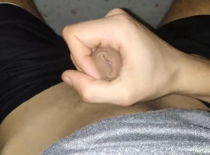 Morning Masturbation Under the Sheets of Beautiful Shaved Big Dick with Slow Cumshot