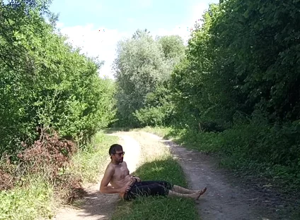 Risky Cock Jerking on an Abandoned Field / Risky Solo Outdoors