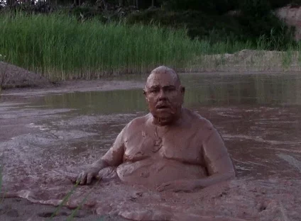 Mud Bath in Deep Quarry Mud Pond
