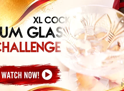 Cock Squirts in the Cum Glass at the Gloryhole