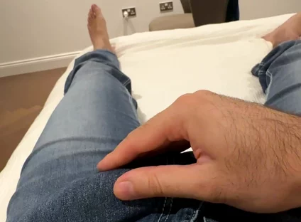 POV Solo Masturbation in Blue Jeans - Cumming in Fleshlight
